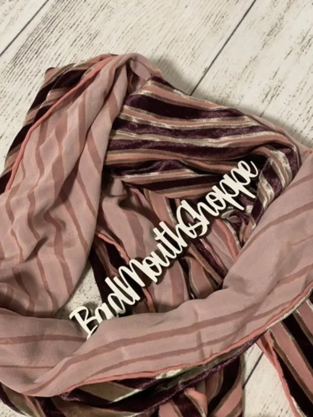 Vintage 90s 00s Pink Maroon Velvet Silk Elegant Formal Scarf with Fringe